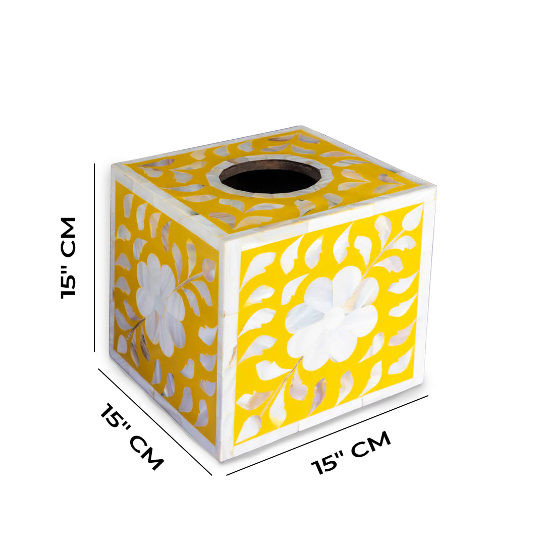 Handmade Mother of Pearl Square Shape Tissue Box