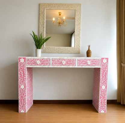Premium Pink Mother of Pearl Inlay Hallway Console Table