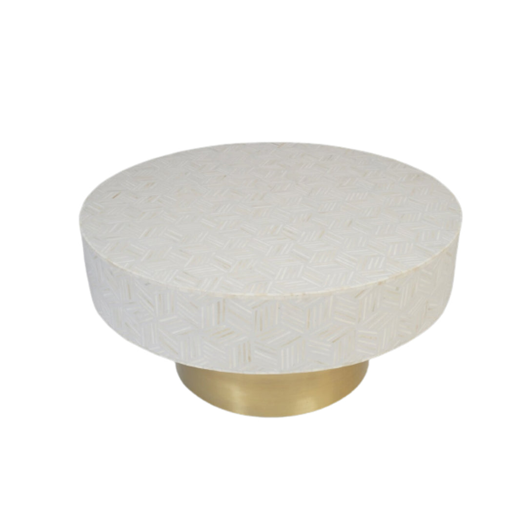 Handmade Customized Bone Inlay Round Coffee table