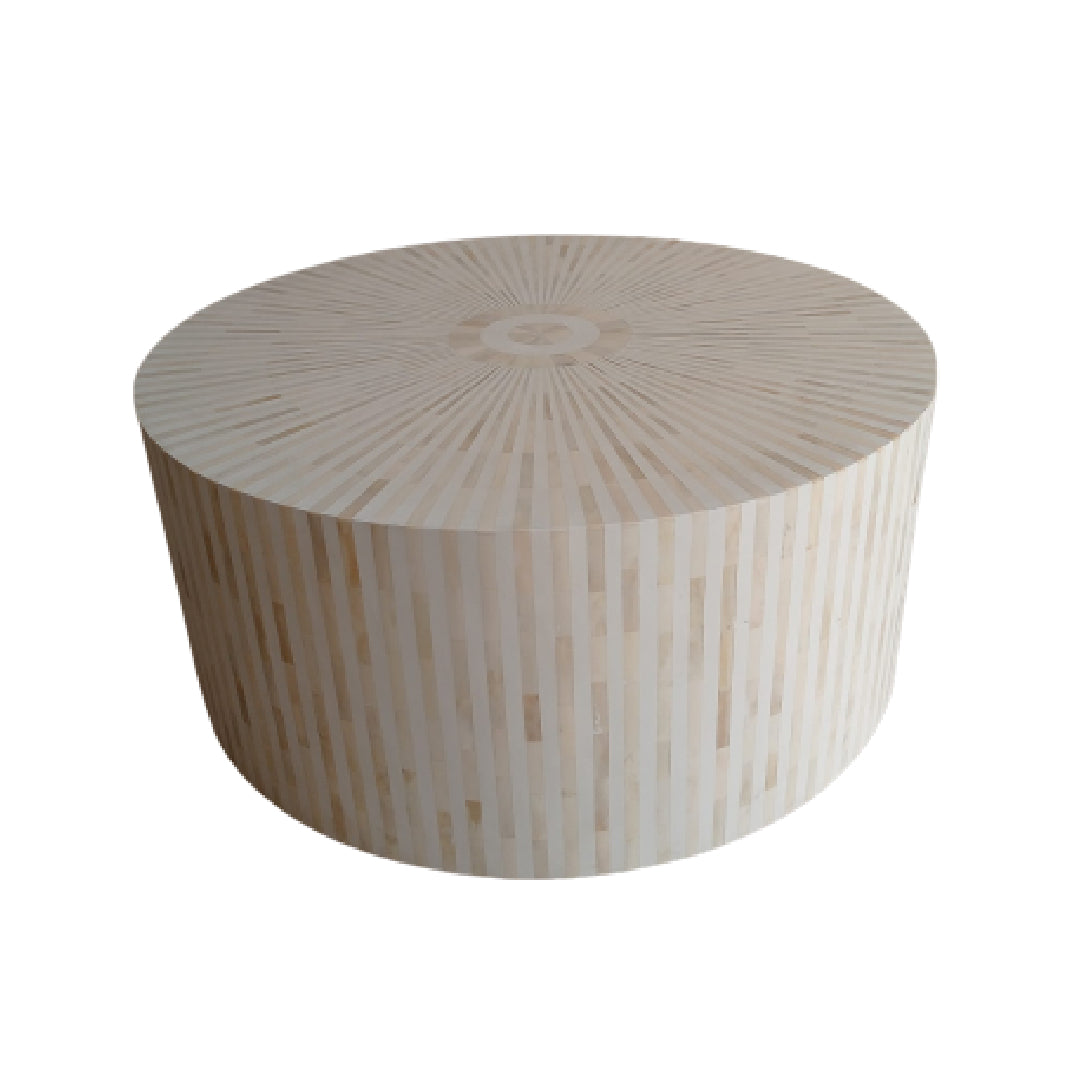 Handmade Customized Bone Inlay Round Coffee Table