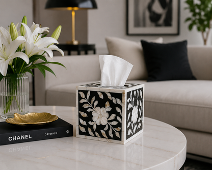 Handcrafted MOP Tissue Box