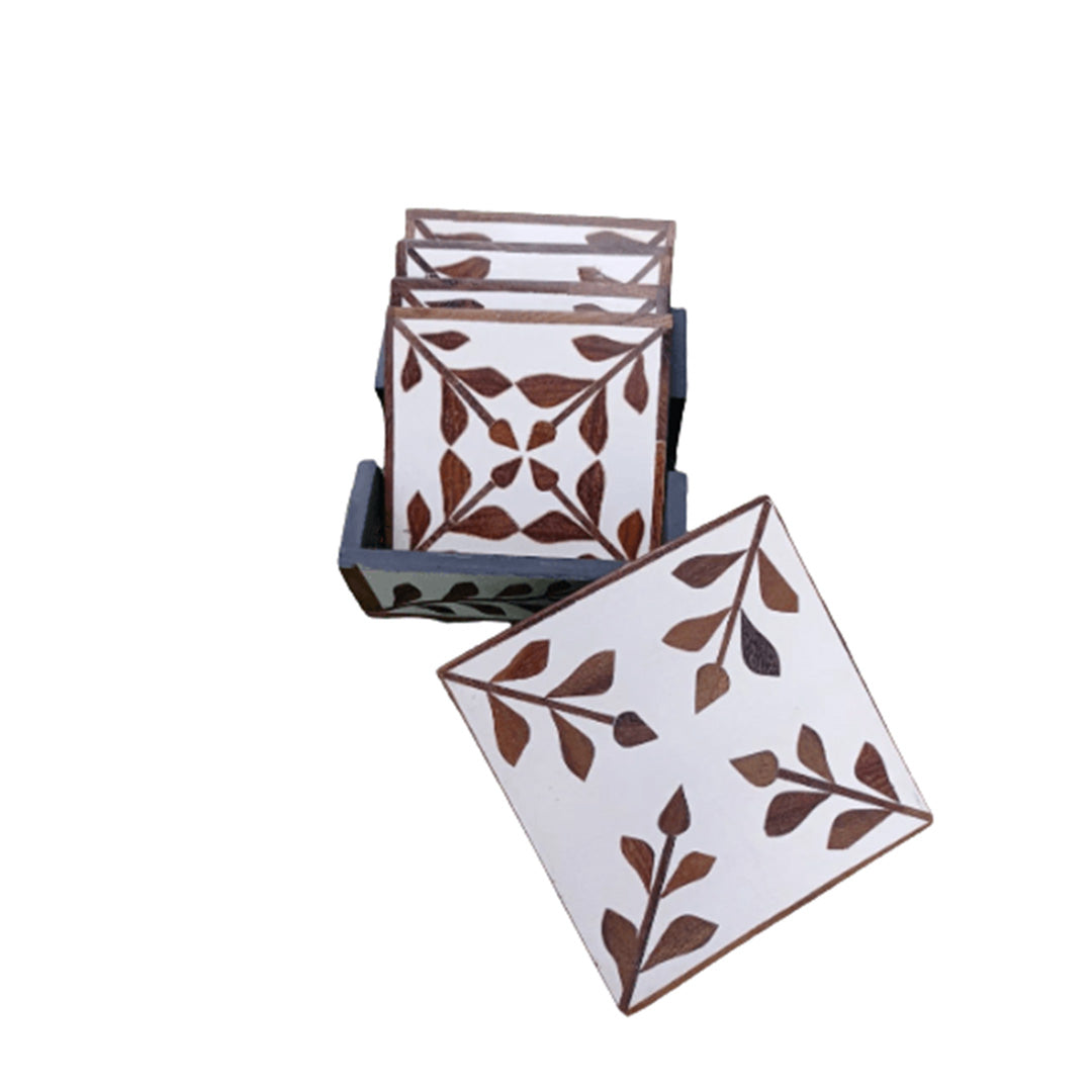 Beautifully Hand Crafted Wooden inlay Coaster Set Perfect gift for loved ones