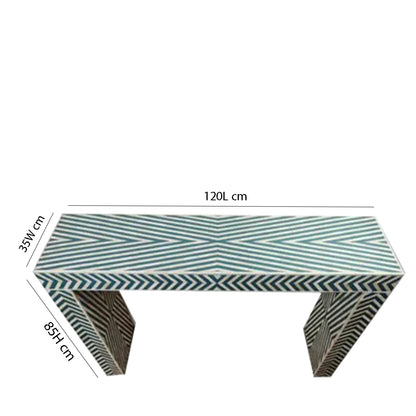 Handmade Customized Bone Inlay Chevron Pattern Console