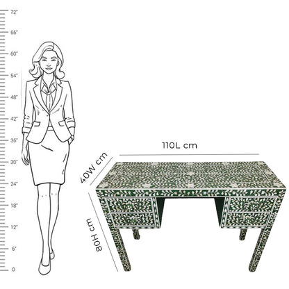 Handmade Customized Mother of Pearl 4 Drawer Console Table