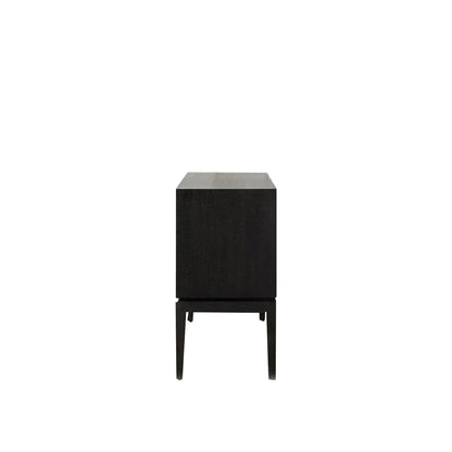Handmade Black Geometric Fish Scale Pattern Bone Inlay Bar Cabinet