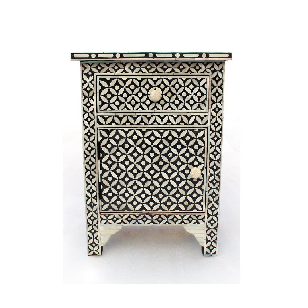 Handmade Customized Bone Inlay Bedside Table