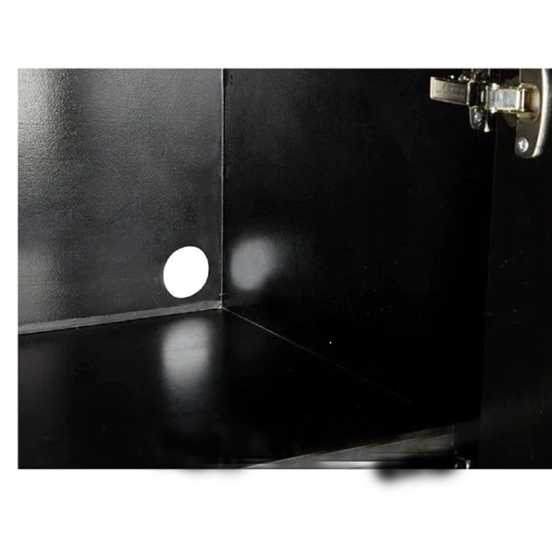 Handmade Black Geometric Fish Scale Pattern Bone Inlay Bar Cabinet