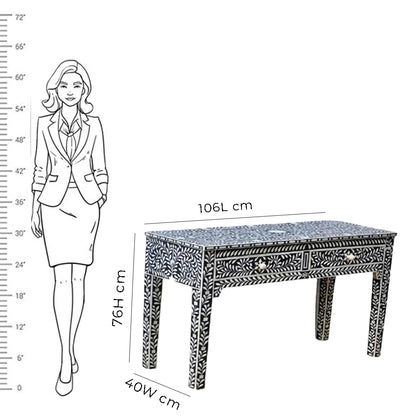Black Mother of Pearl Handmade Console Personalized Table for Living Decor