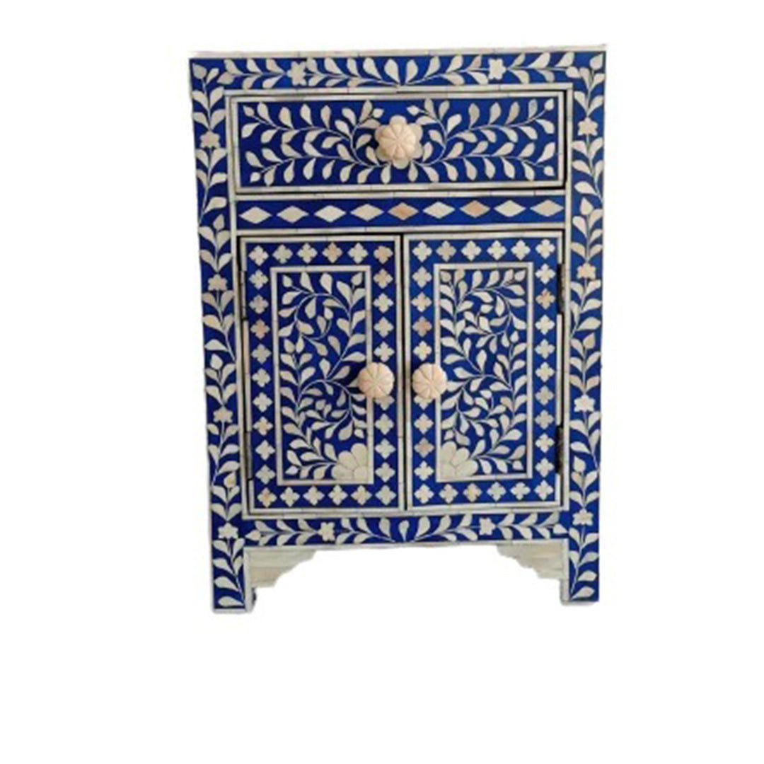 Handmade Customized Bone Inlay Bedside – Bone Inlay Arts