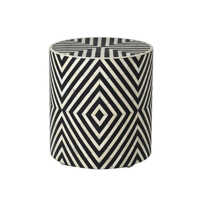 Handmade Customized Bone Inlay Round Stool