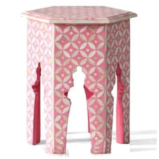 Handmade MOP Star eye Pattern Pink Personalized Vintage Antique Home Decor Living Stool