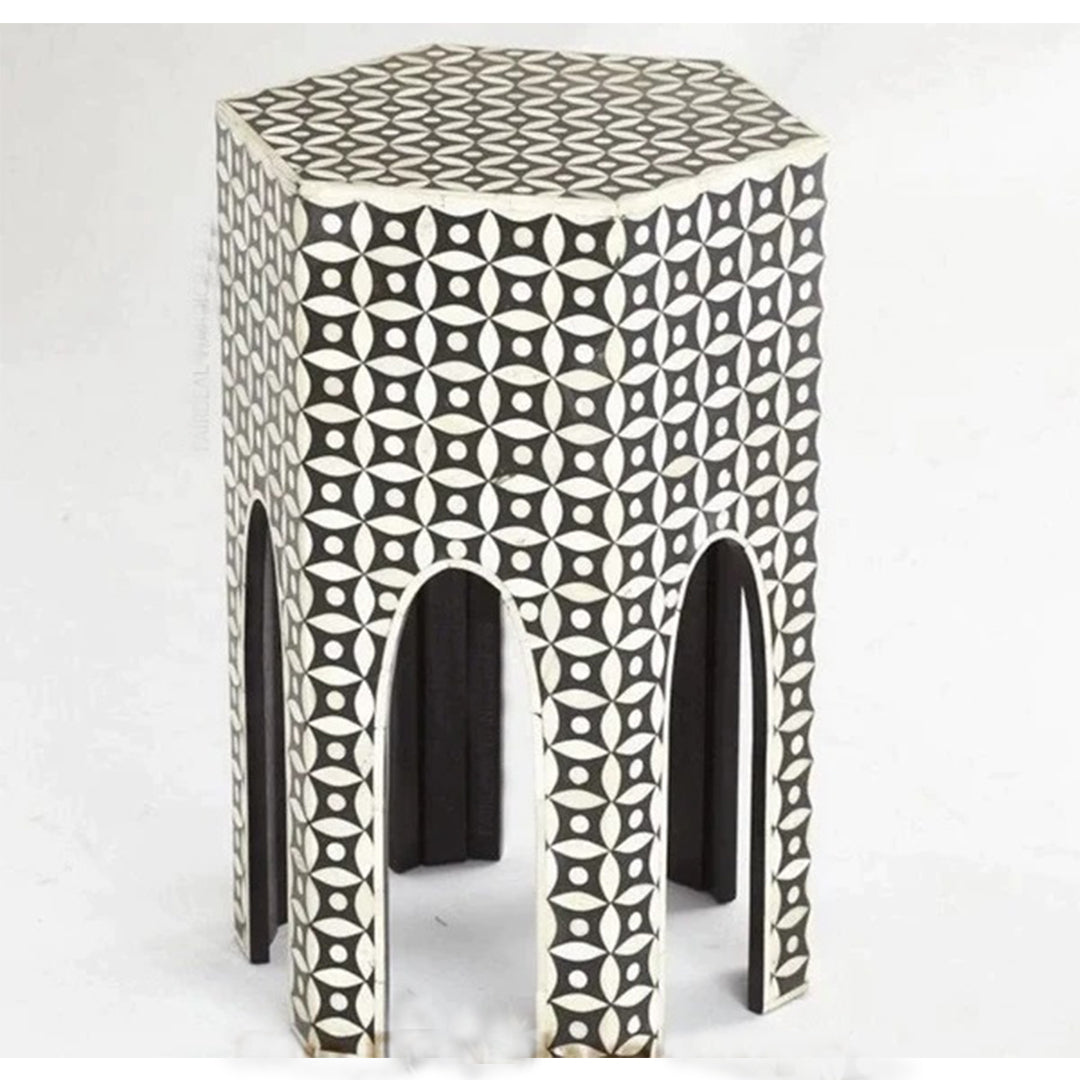 Bone inlay antique stool, modern seating stool, Antique look Bone inlay furniture