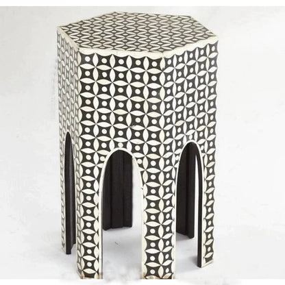 Bone inlay antique stool, modern seating stool, Antique look Bone inlay furniture