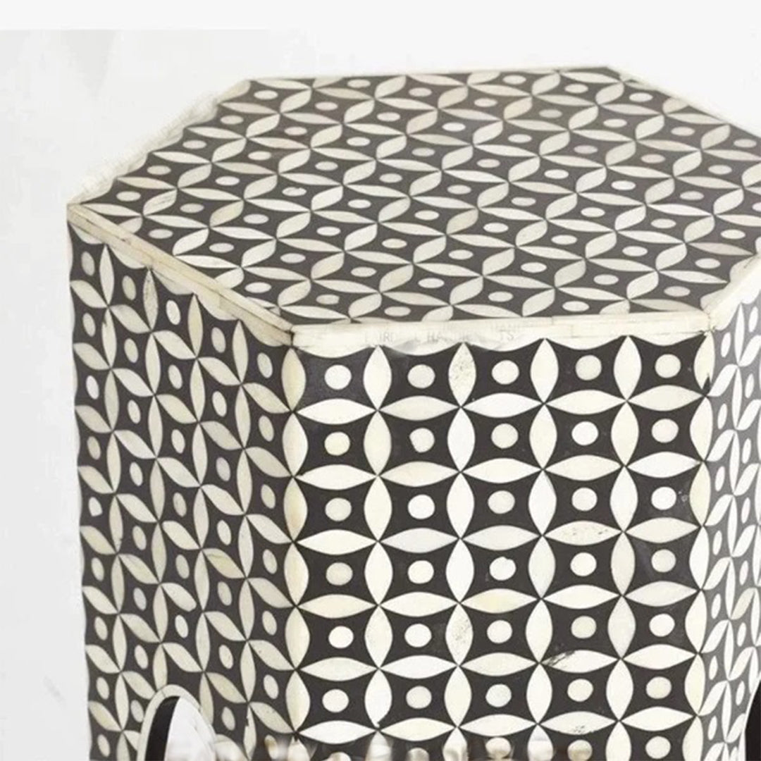 Bone inlay antique stool, modern seating stool, Antique look Bone inlay furniture