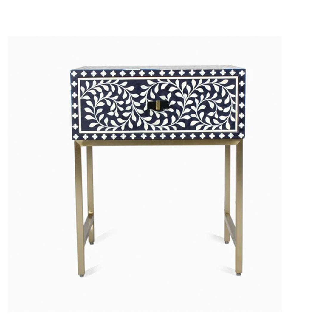 Handmade Customized Bone Inlay Bedside Table