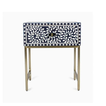 Handmade Customized Bone Inlay Bedside Table