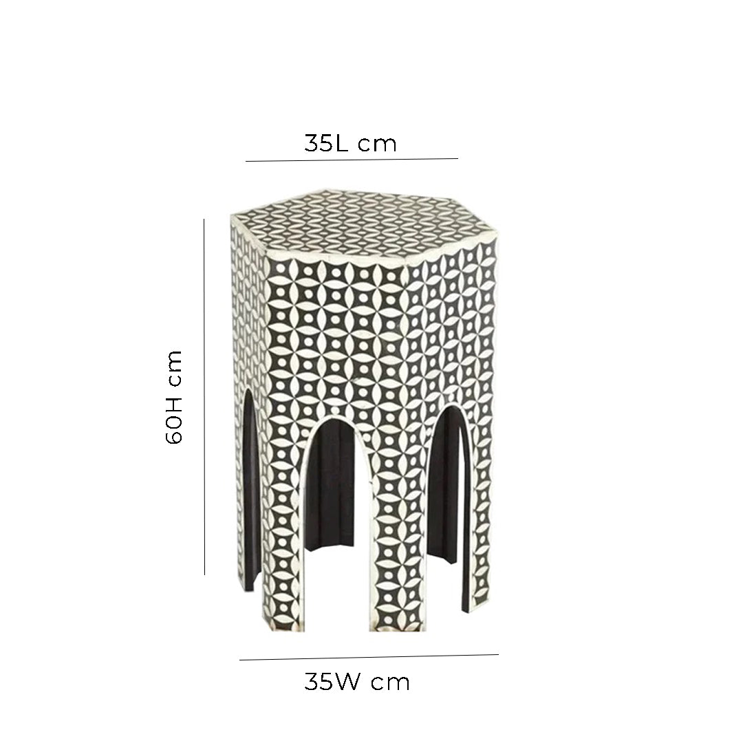 Bone inlay antique stool, modern seating stool, Antique look Bone inlay furniture