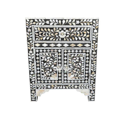 Handmade Customized Bone Inlay Bedside Table