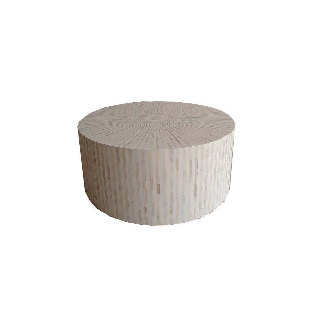 Handmade Customized Bone Inlay Round Coffee Table