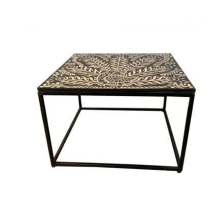 Handmade Bone Inlay Customized Peacock Pattern Coffee Table