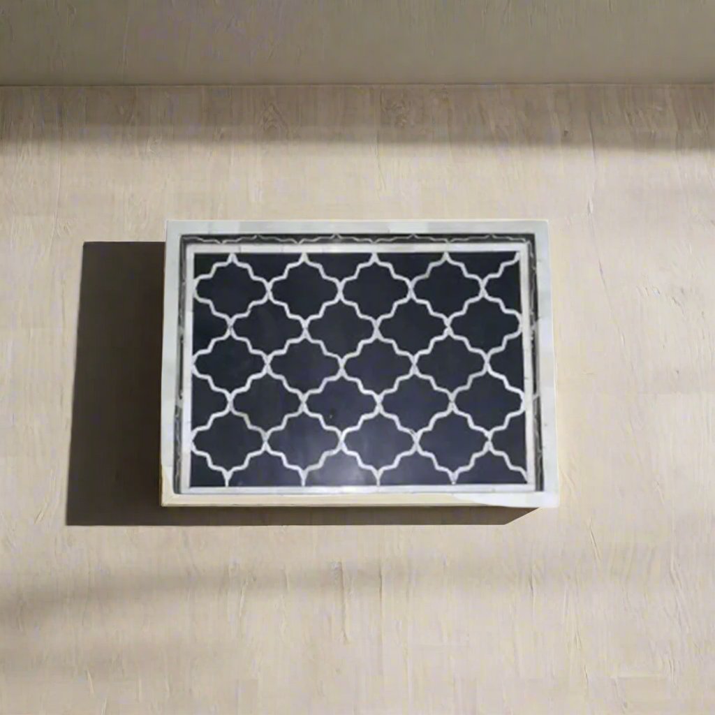 Customized Handmade Bone Inlay Serving Tray