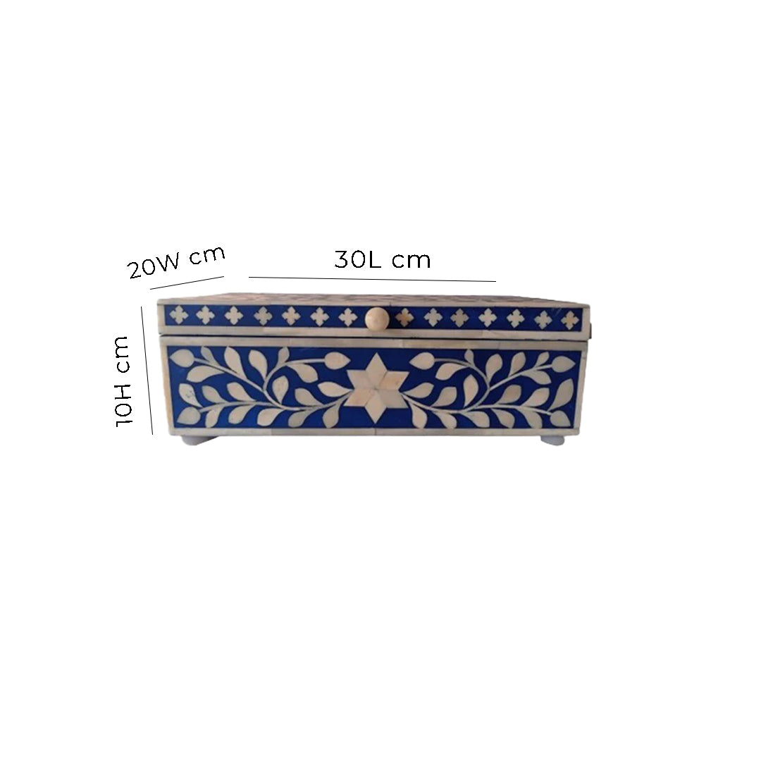 Handmade Customized Bone Inlay Floral Pattern Jewelry Box