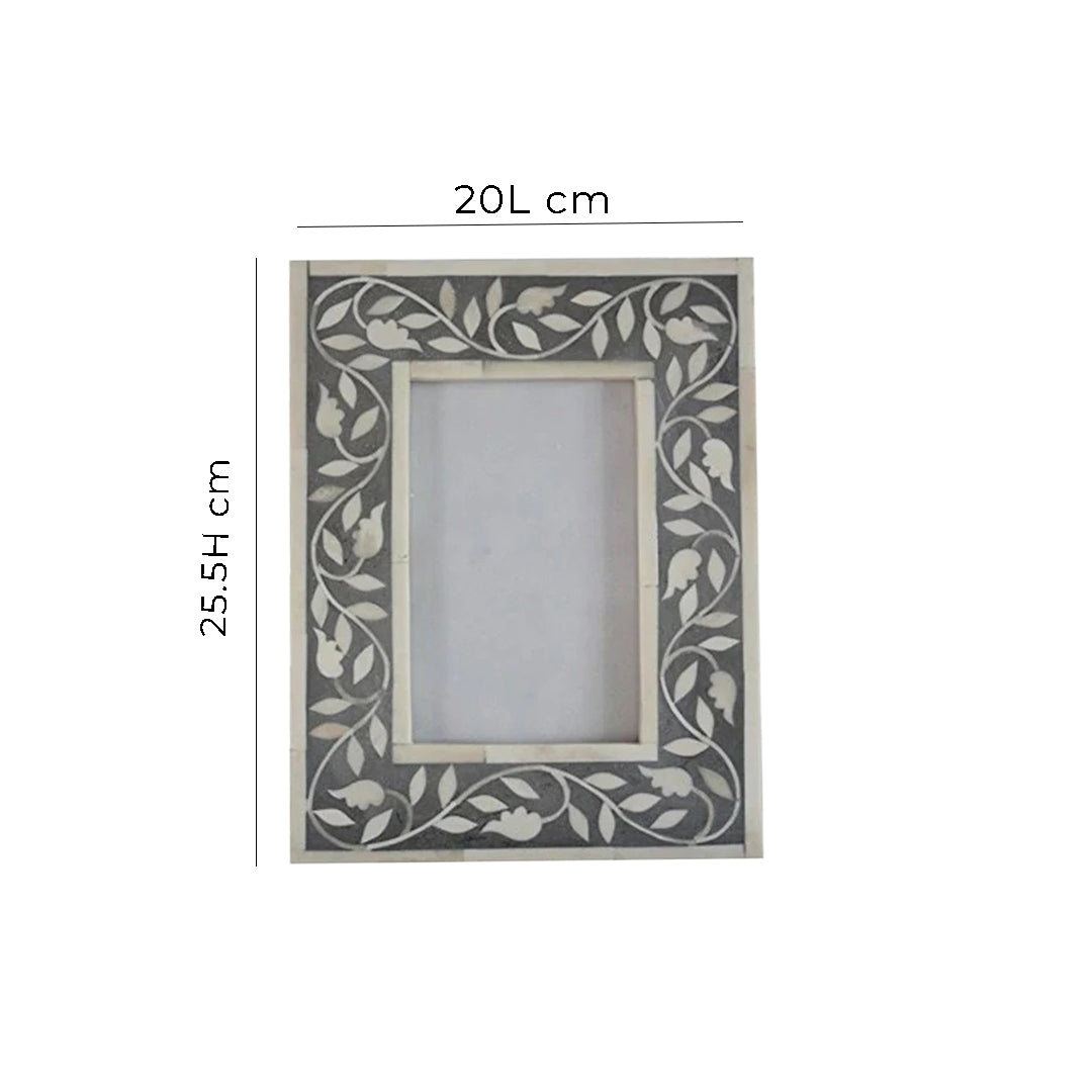Handmade bone inlay photo frame