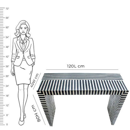 Handmade Customized Bone Inlay Zebra Pattern Console Table