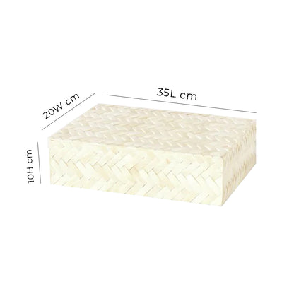 Handmade Bone Inlay Jewelry Box White