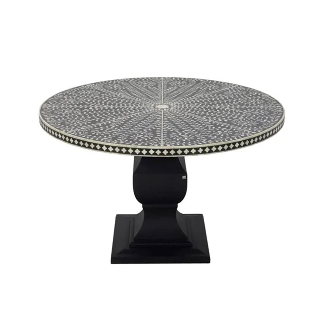Handmade Customized Bone Inlay Round Dinning Table – Bone Inlay Arts