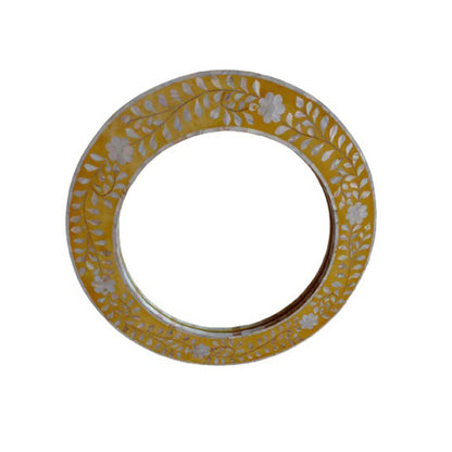 Handmade Customized Mother of Pearl Round Mirror Frame