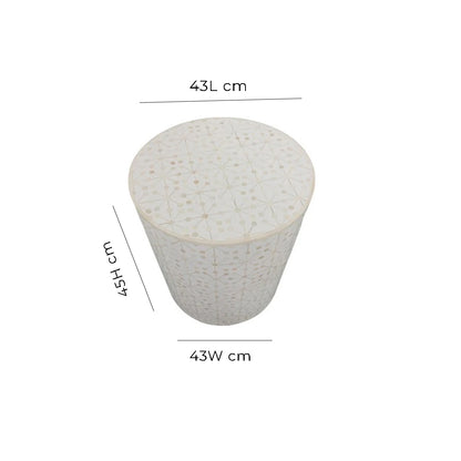 Handmade Customized Bone Inlay Round Stool
