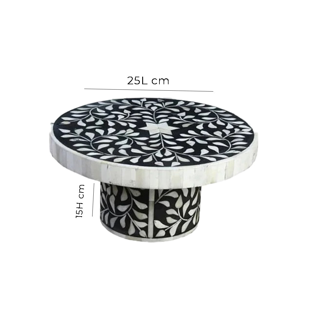 Handmade Customized Bone Inlay Round Cake Stand
