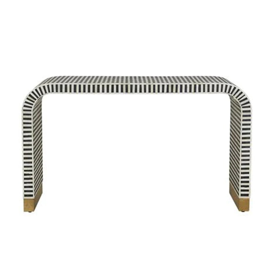 Handmade Customized Bone Inlay Waterfall Console Table