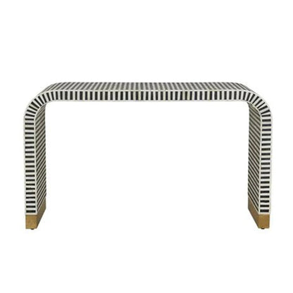 Handmade Customized Bone Inlay Waterfall Console Table