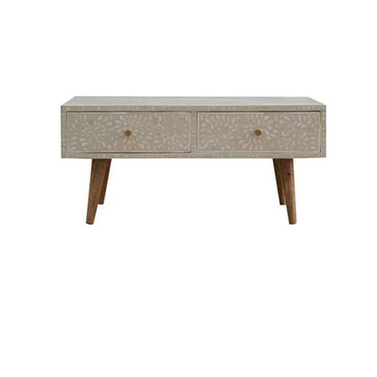 Handmade Bone Inlay Rectangle Coffee Table Customized Center Table