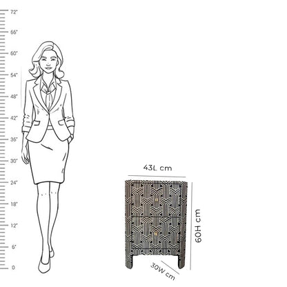 Handmade Customized Bone Inlay Geometric Pattern Bedside Table