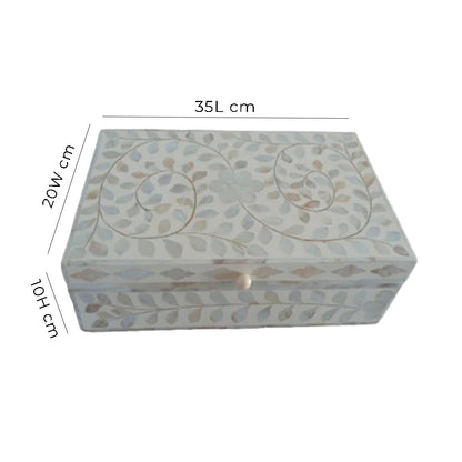 Handmade Bone Inlay Personalized Floral Pattern Jewelry Box