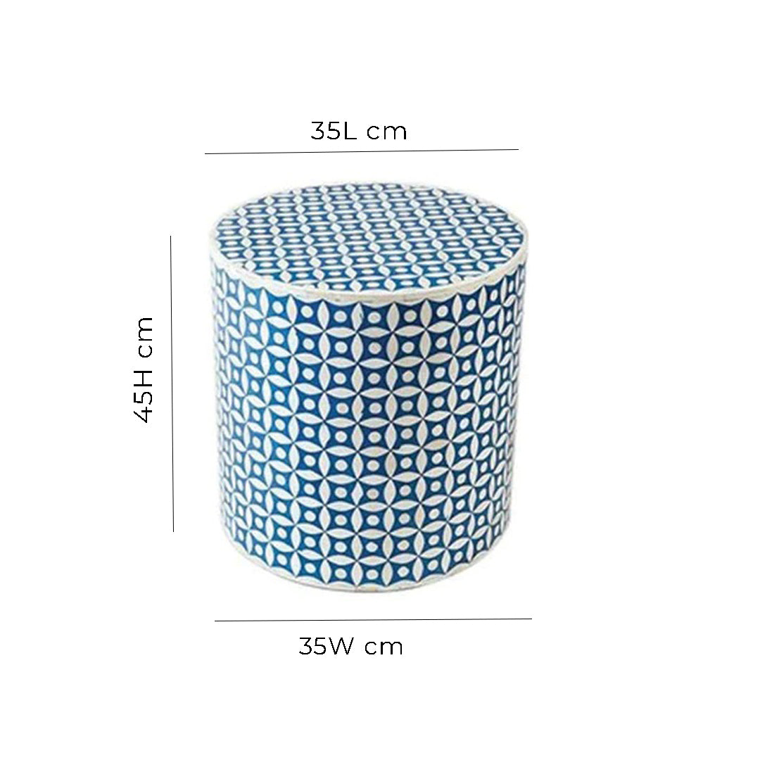 Bone inlay round vintage antique personalized stool for home office