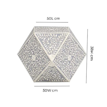 Handmade Diamond Shape Bone Inlay Stool Best For Home And Office