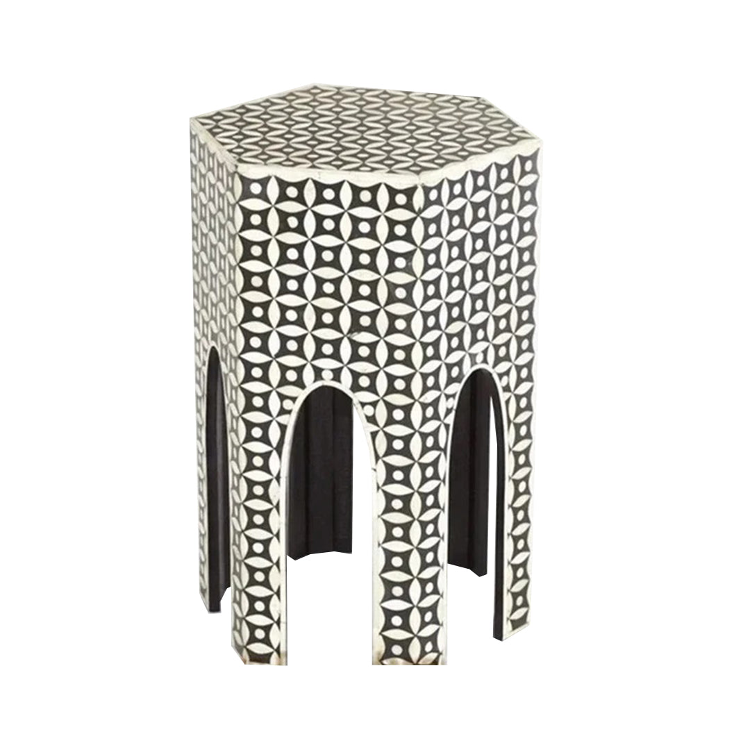 Bone inlay antique stool, modern seating stool, Antique look Bone inlay furniture