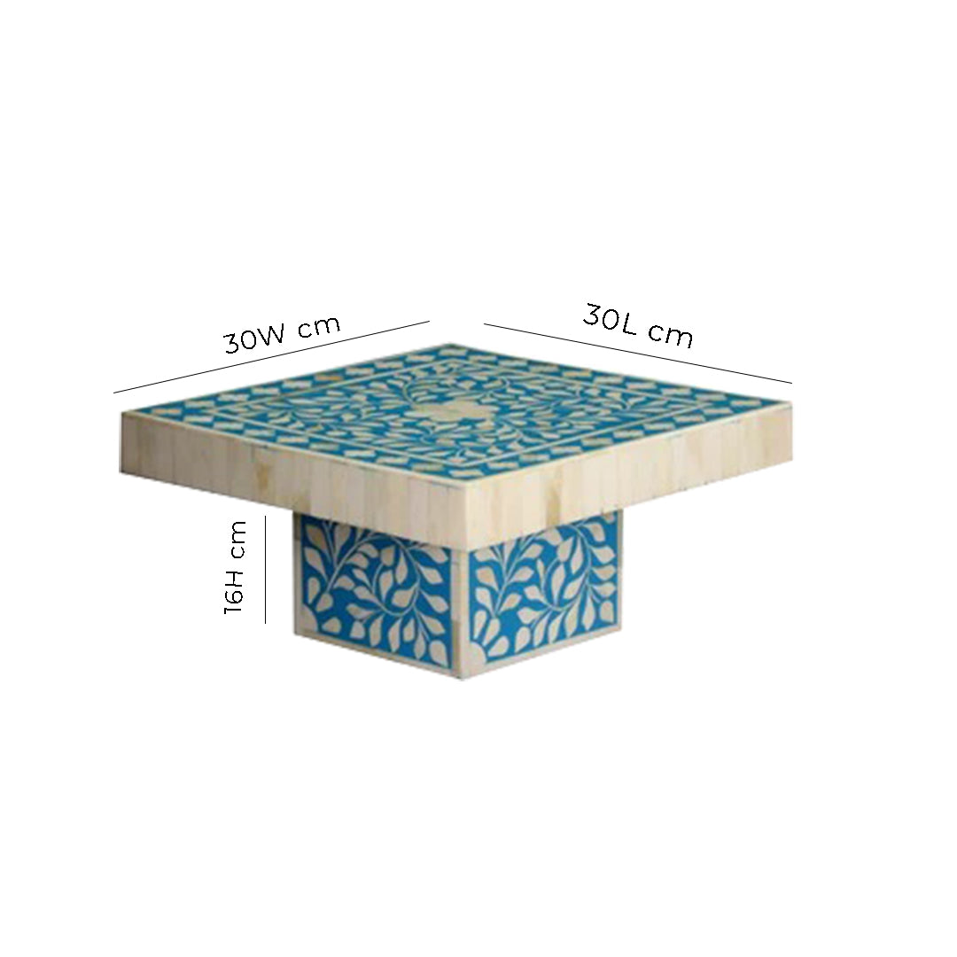 Handmade Customized Bone Inlay Floral Pattern Rectangular Cake Stand