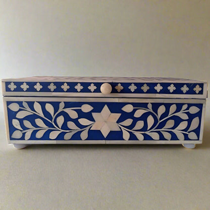 Handmade Customized Bone Inlay Floral Pattern Jewelry Box