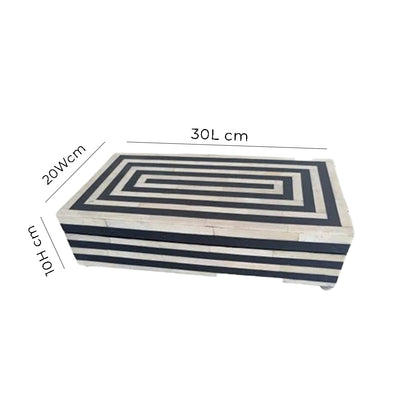 Handmade Customized Bone Inlay Strip Pattern Jewelry Box
