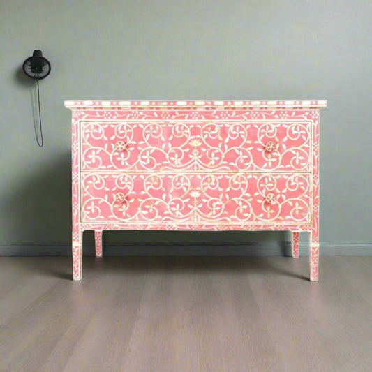 Mother Of Pearl Inlay Chest of 2 Drawers