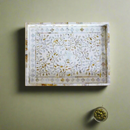Handmade Customized Mother of Pearl Tray Rectangle