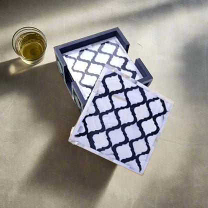 Beautifully Hand Crafted Mother of pearl Coaster Set Perfect gift for loved ones
