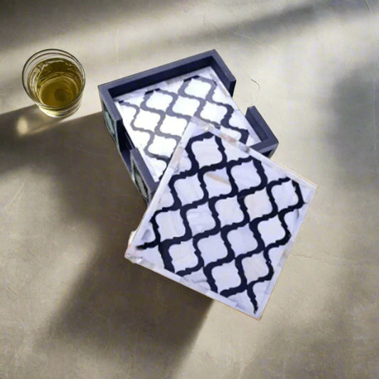Beautifully Hand Crafted Mother of pearl Coaster Set Perfect gift for loved ones