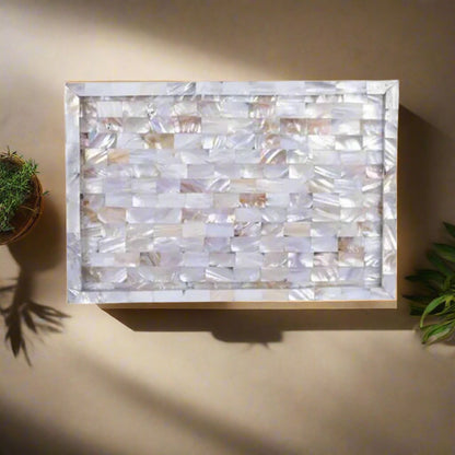 Handmade Mother of Pearl Vanity Tray | Decorative Table Organizer
