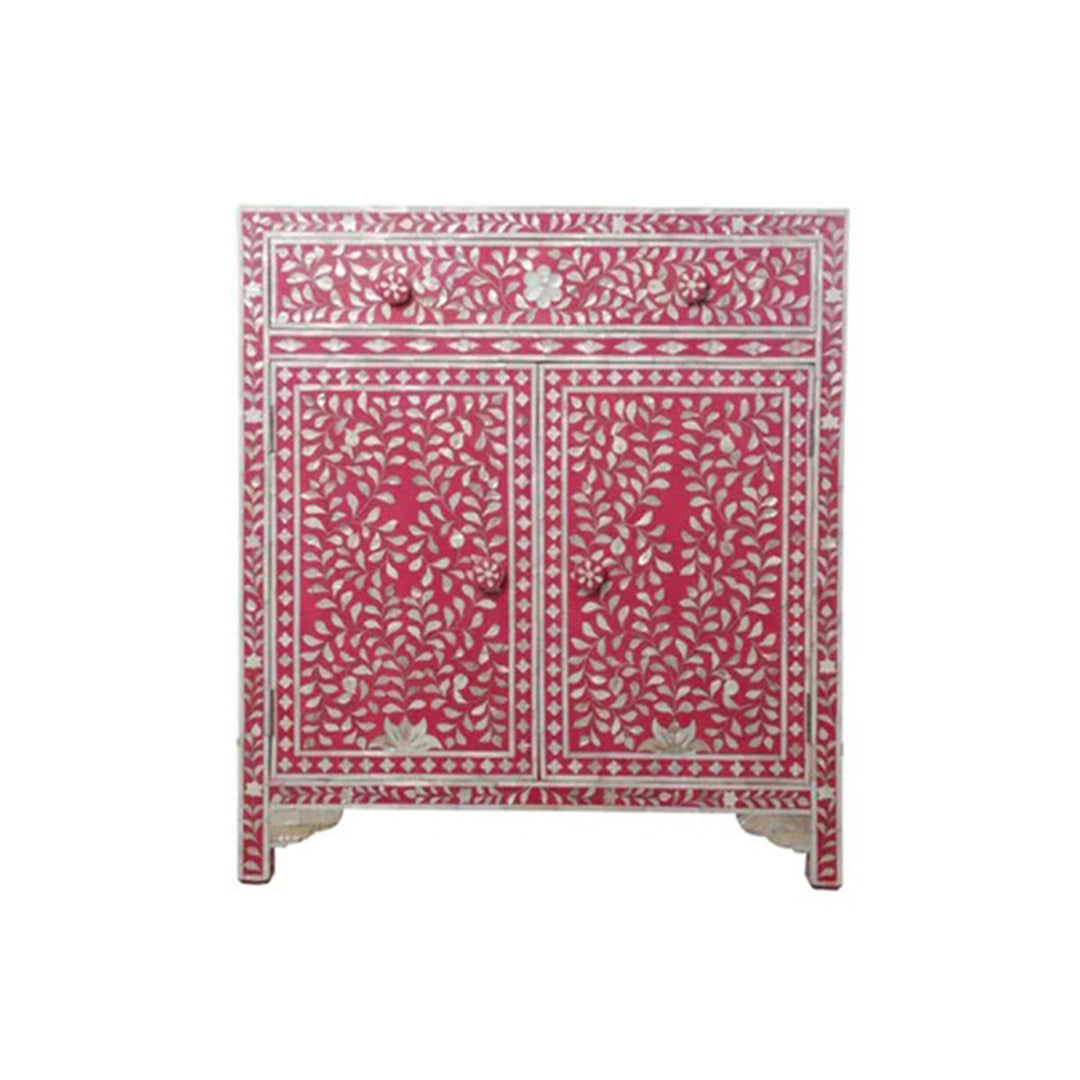 Mother Of Pearl Inlay Small Chest Of Drawers/ Cabinet